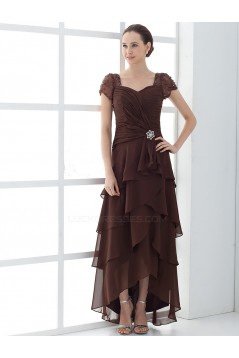 A-Line Short Sleeve Chiffon Mother of the Bride Dresses M010083