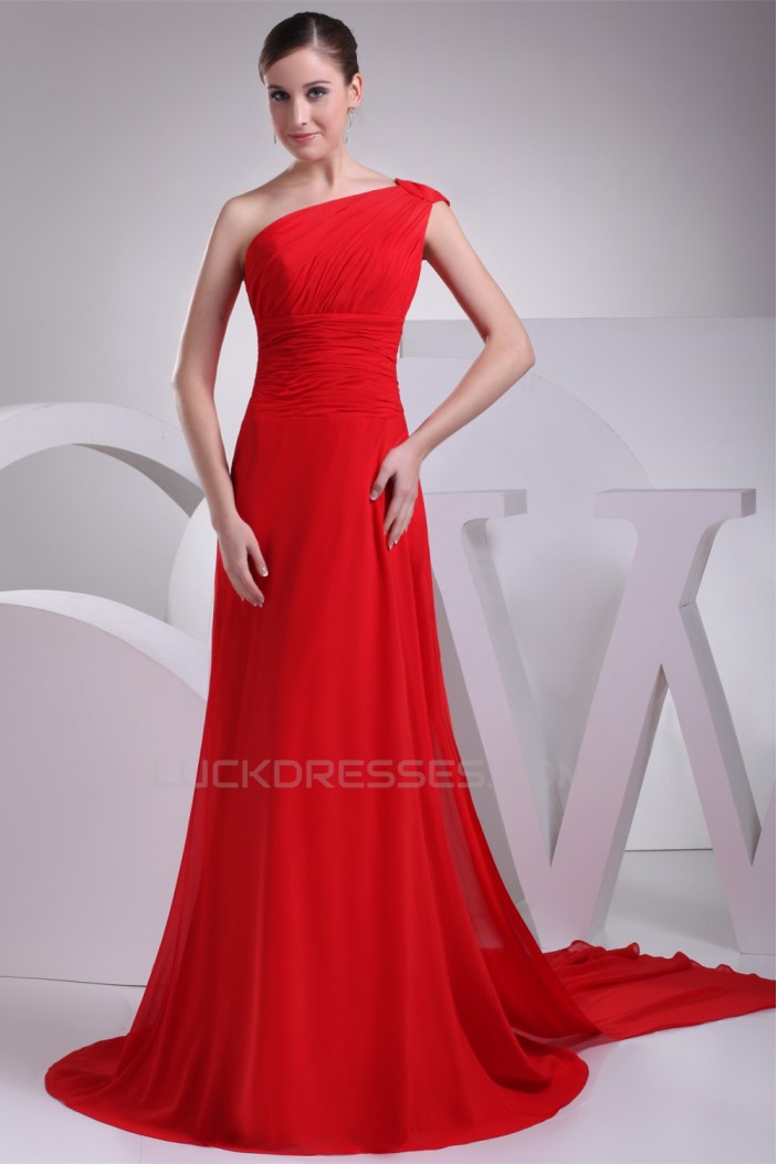 Sheath/Column Ruched Chiffon Long Red Mother of the Bride Dresses 2040063