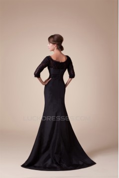 Trumpet/Mermaid Scoop Taffeta Lace 3/4 Length Puddle Train Mother of the Bride Dresses 2040069
