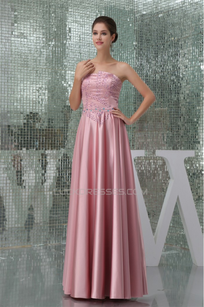A-Line Strapless Beading Floor-Length Mother of the Bride Dresses w2040091