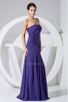A-Line Strapless Sleeveless Ruffles Chiffon Mother of the Bride Dresses 2040095