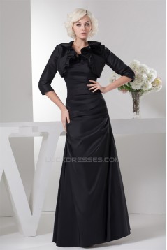A-Line Strapless Ruffles Floor-Length Mother of the Bride Dresses with A 3/4 Sleeves Jacket 2040142