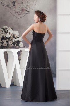 A-Line Beading Applique Strapless Long Black Mother of the Bride Dresses with A Wrap 2040154