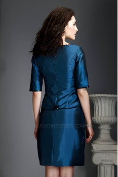 Short Mother of the Bride Dresses with A Half Sleeve Jacket 2040223
