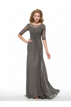 Half Sleeves Beaded Sequins Chiffon Mother of The Bride Dresses 3040004