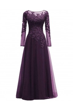Long Sleeves Beaded Lace Appliques Mother of The Bride Dresses 602008