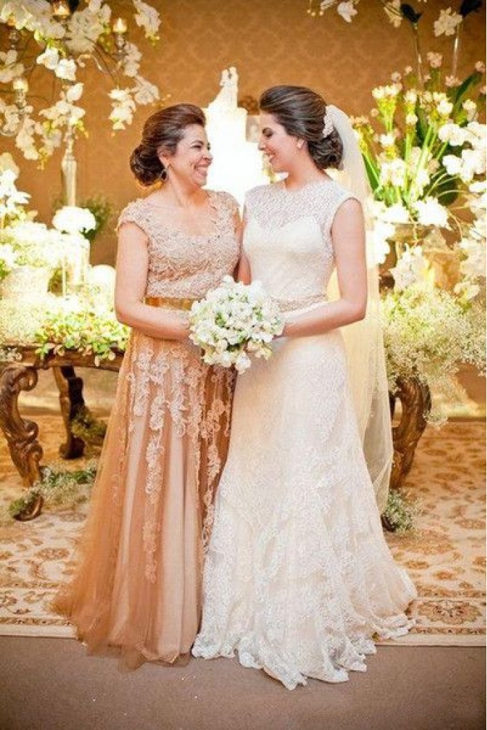 A-Line Lace Long Mother of The Bride Dresses 602057