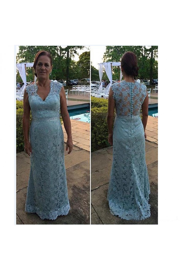 Beaded V-Neck Lace Long Mother of The Bride Dresses 602105