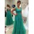 A-Line Tulle V-Neck Long Mother of The Bride Dresses with Beads and Lace Appliques 602142