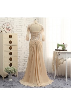Beaded Lace Chiffon V-Neck Long Mother of The Bride Dresses 602157