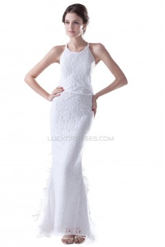 Modest Trumpet / Mermaid Sleeveless Floor length Lace Wedding Dresses WD010001