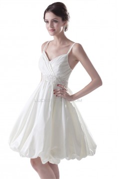 A-line Spaghetti Straps Short Wedding Dresses WD010020