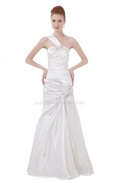 Sheath/Column One-Shoulder Floor-Length Wedding Dresses WD010023