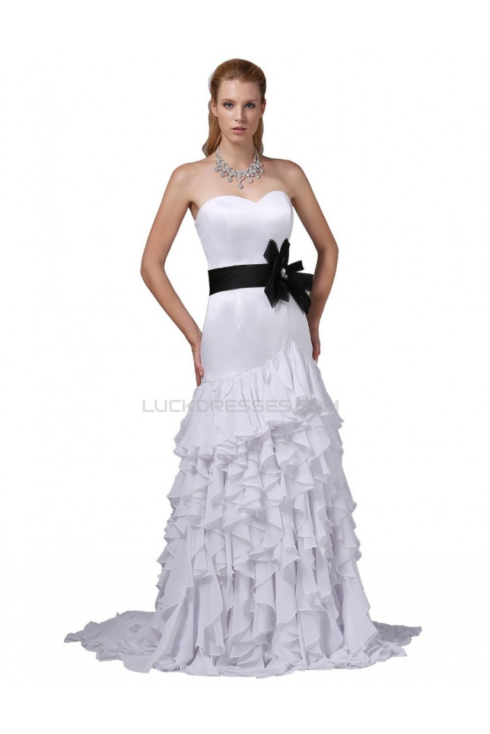 Trumpet/Mermaid Sweetheart Court Train Wedding Dresses WD010036