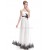 Sheath/Column Strapless Black Applique White Wedding Dresses WD010040