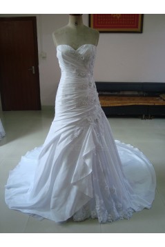 A-line Sweetheart Chapel Train Applique Bridal Wedding Dresses WD010050
