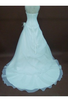 A-line Strapless Chapel Train Bridal Wedding Dresses WD010059