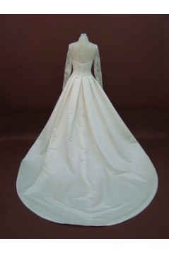 A-line Long Sleeves Chapel Train Lace Bridal Wedding Dresses WD010066