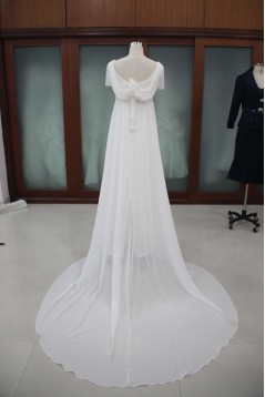 Sheath/Column Short Sleeves Bridal Wedding Dresses WD010116