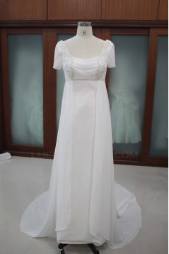 Sheath/Column Short Sleeves Bridal Wedding Dresses WD010116