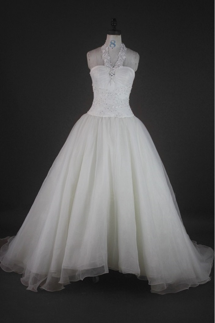 Ball Gown Halter Beaded Bridal Wedding Dresses WD010123