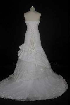 Trumpet/Mermaid Strapless Beaded Lace Bridal Wedding Dresses WD010124