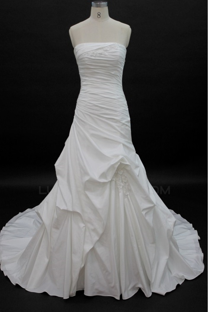 Cheap A-line Strapless Bridal Wedding Dresses WD010141