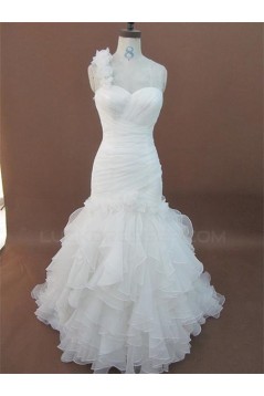 Fashion Trumpet/Mermaid One Shoulder Bridal Wedding Dresses WD010147