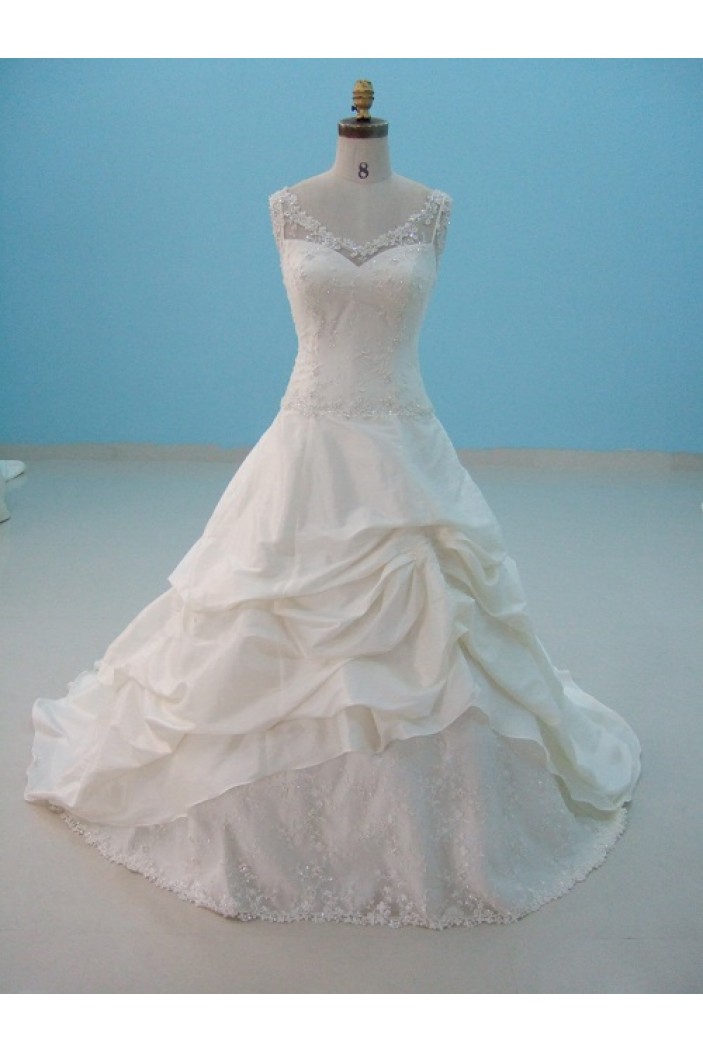 Trumpet/Mermaid Ball Gown Straps Sleeveless Lace Chapel Train Bridal Wedding Dresses WD010148