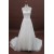 A-line Strapless Chapel Train Lace Bridal Wedding Dresses WD010173