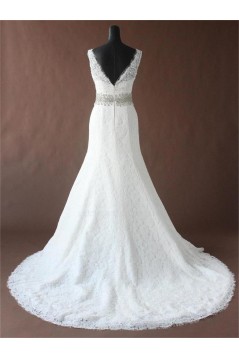Trumpet/Mermaid Straps Beaded Lace Bridal Wedding Dresses WD010192