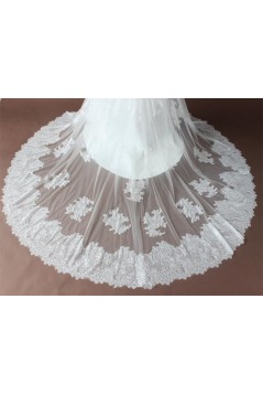 A-line Chapel Train Long Sleeves Lace Bridal Wedding Dresses WD010195