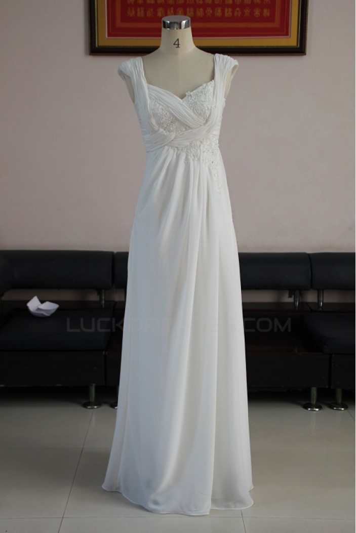 Sheath/Column Floor Length Chiffon Bridal Wedding Dresses WD010217