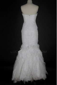 Trumpet/Mermaid Sweetheart Floor Length Lace Bridal Wedding Dresses WD010221