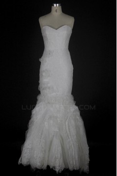Trumpet/Mermaid Sweetheart Floor Length Lace Bridal Wedding Dresses WD010221