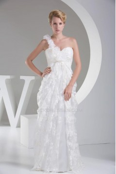 Sheath/Column One Shoulder Lace Bridal Gown WD010261