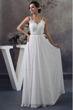Sheath/Column Chiffon Floor Length Beaded Bridal Gown WD010279