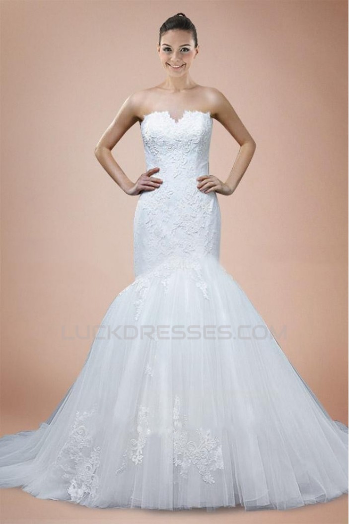 Trumpet/Mermaid Sweetheart Lace Bridal Wedding Dresses WD010323