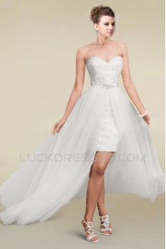 A-line Sweetheart High Low Lace Bridal Wedding Dresses WD010336