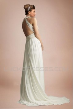 Sheath/Column V-neck Chiffon Bridal Wedding Dresses WD010338