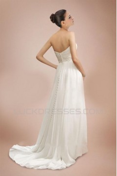 Sheath/Column Sweetheart Sweep Train Bridal Wedding Dresses WD010376