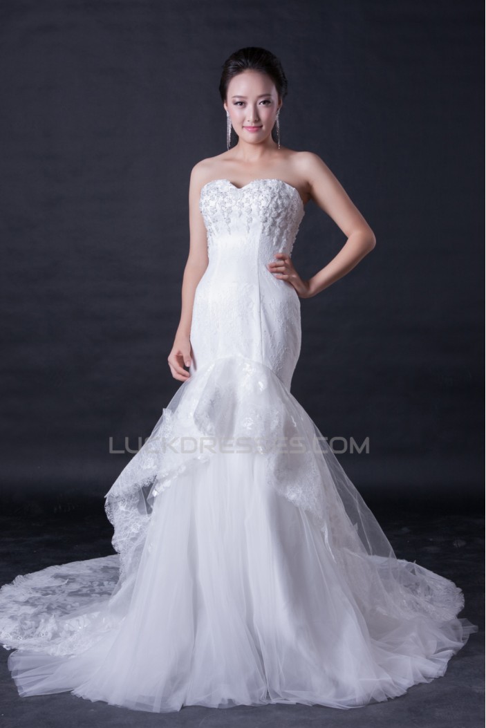 Trumpet/Mermaid Sweetheart Lace Bridal Wedding Dresses WD010385