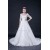 A-line Half Sleeves Beaded Lace Bridal Wedding Dresses WD010413