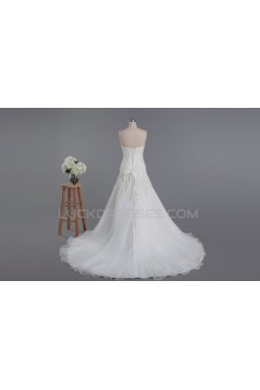 A-line Sweetheart Chapel Train Lace Bridal Wedding Dresses WD010424