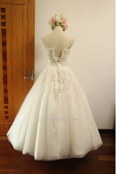 Ball Gown Strapless Beaded Lace Bridal Gown Wedding Dress WD010455