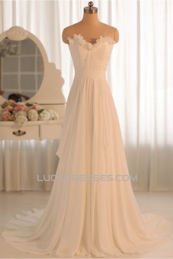 A-line Sweetheart Chiffon Bridal Gown Wedding Dress WD010464