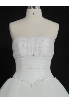 Ball Gown Strapless Beaded Bridal Gown Wedding Dress WD010480