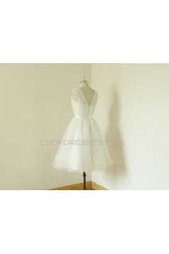 A-line V-neck Short Lace Bridal Wedding Dresses WD010522