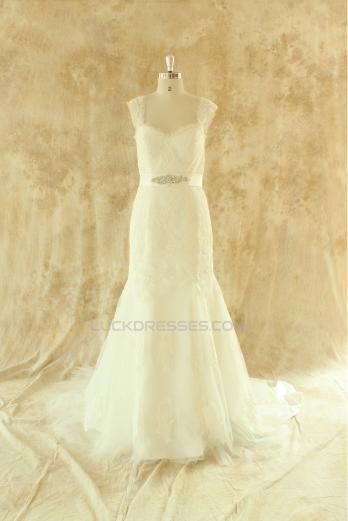 Trumpet/Mermaid Beaded Lace Bridal Wedding Dresses WD010523