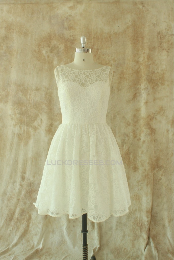 A-line Short Lace Bridal Wedding Dresses WD010528
